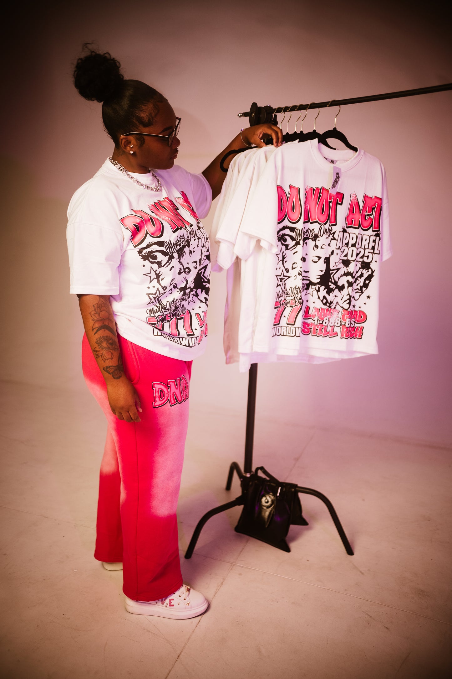 Oversized Short Sleeve Pink DNA T-shirt
